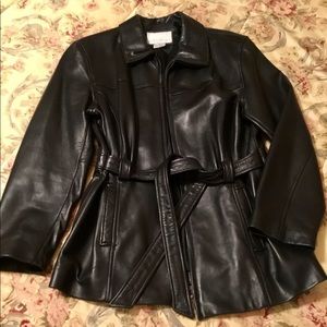 Black leather jacket ladies